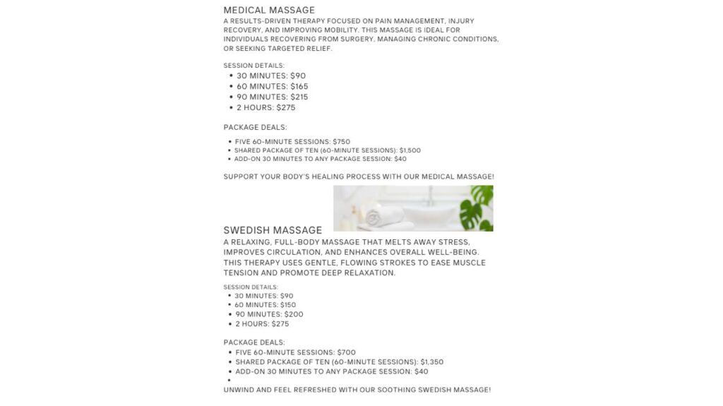 medical massage swedish massage